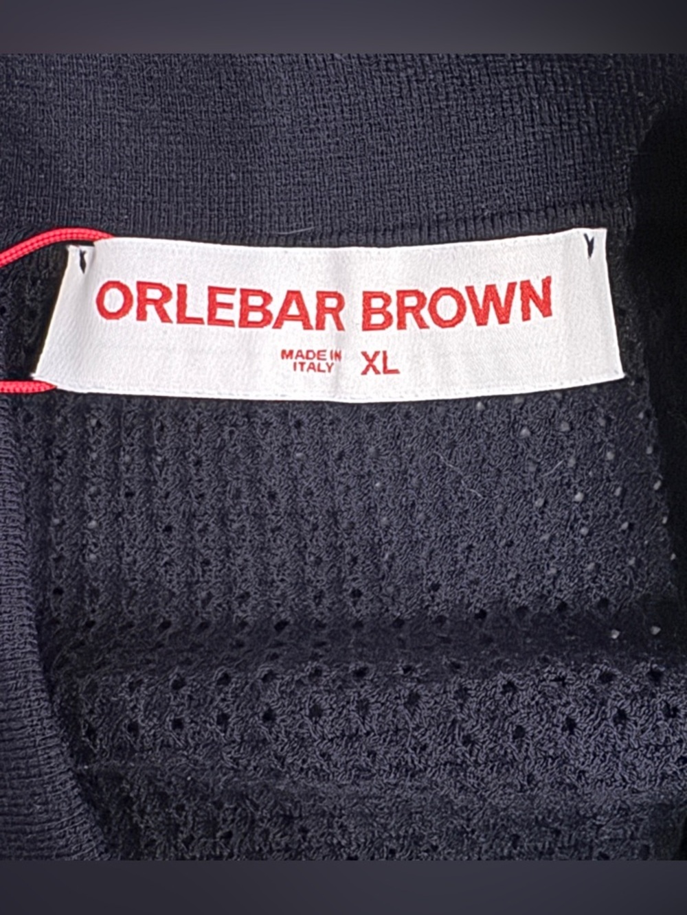Orlebar Brown Luxury Roddy Night Iris Blue Polo Shirt XL $545 Mesh Waffle Knit - Picture 5 of 7